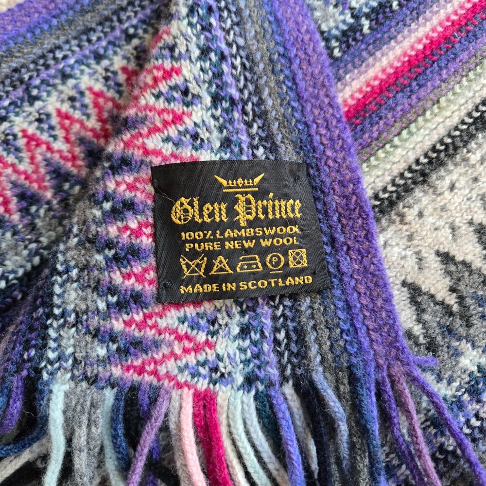 Vintage Glen Prince Lambswool Scarf *REPAIRED HOLE* - Picture 2 of 8